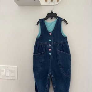 Crest Kids Denim Overalls with Multicolor Buttons